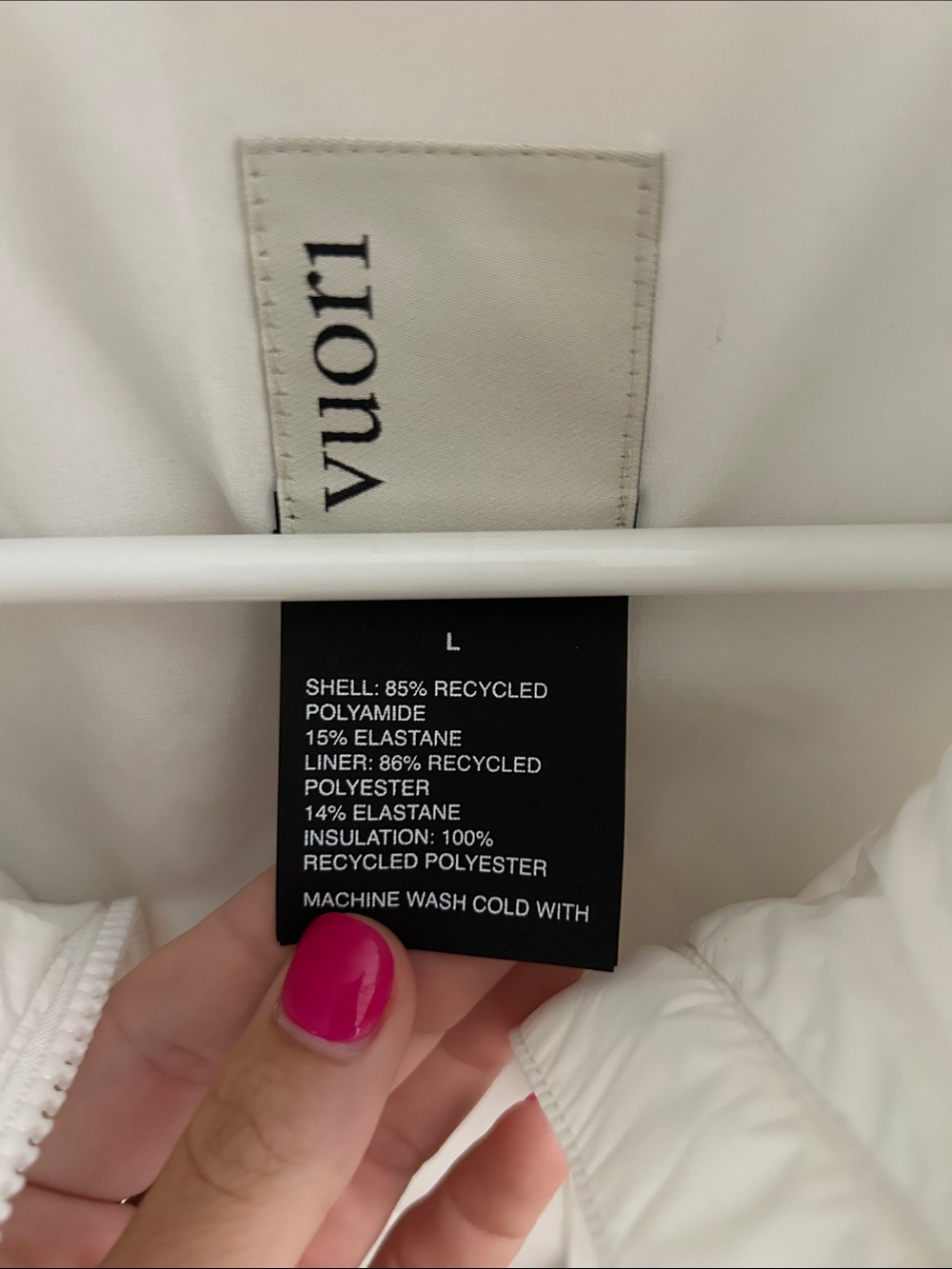 Vuori White Quilted Puffer Vest with Stand Collar - Picture 2 of 3